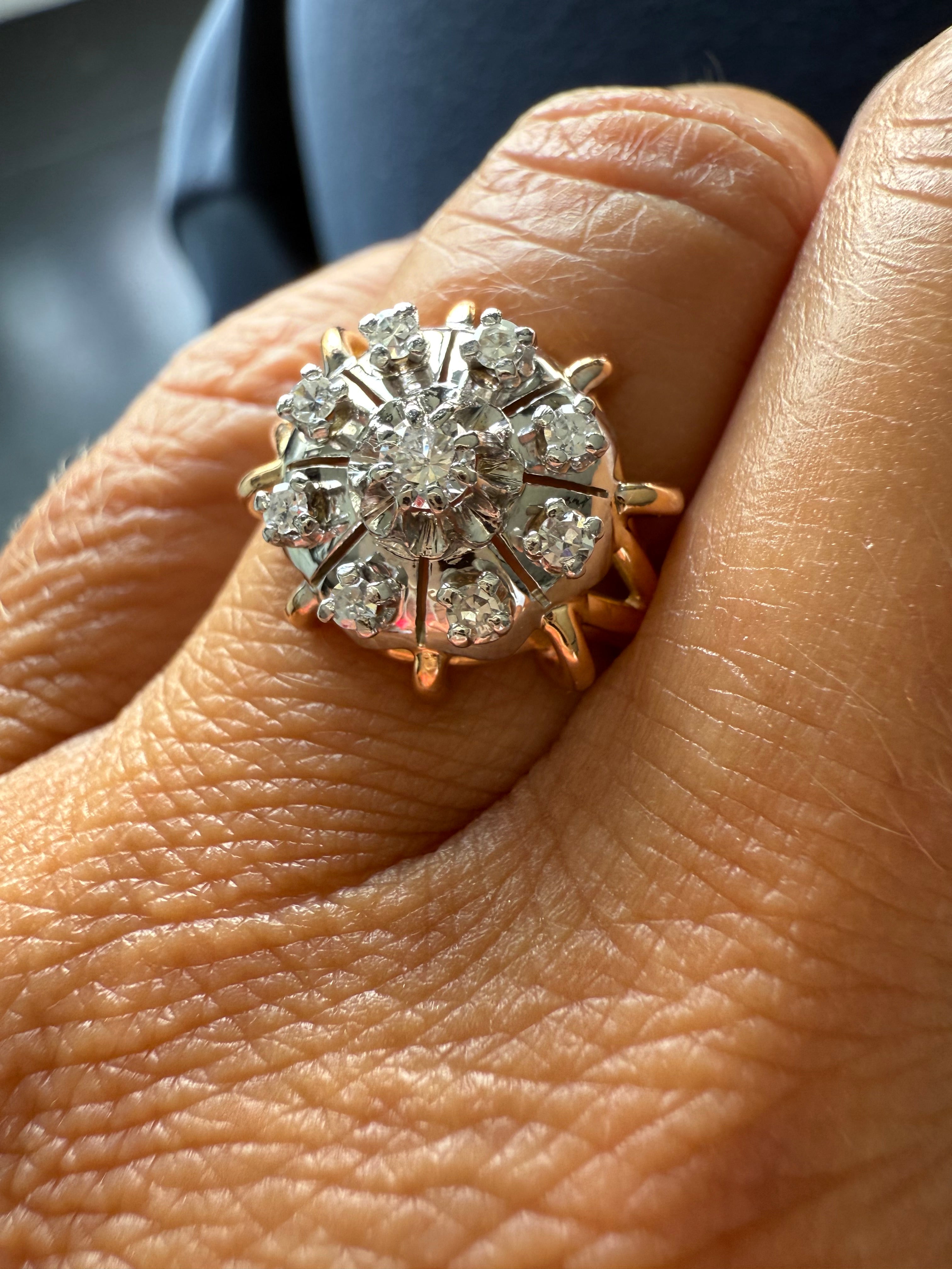 Bague Vintage - Marguerite - Deux ors et Diamants