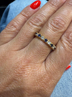 Full Tour Wedding Band - Sapphires and Diamonds
