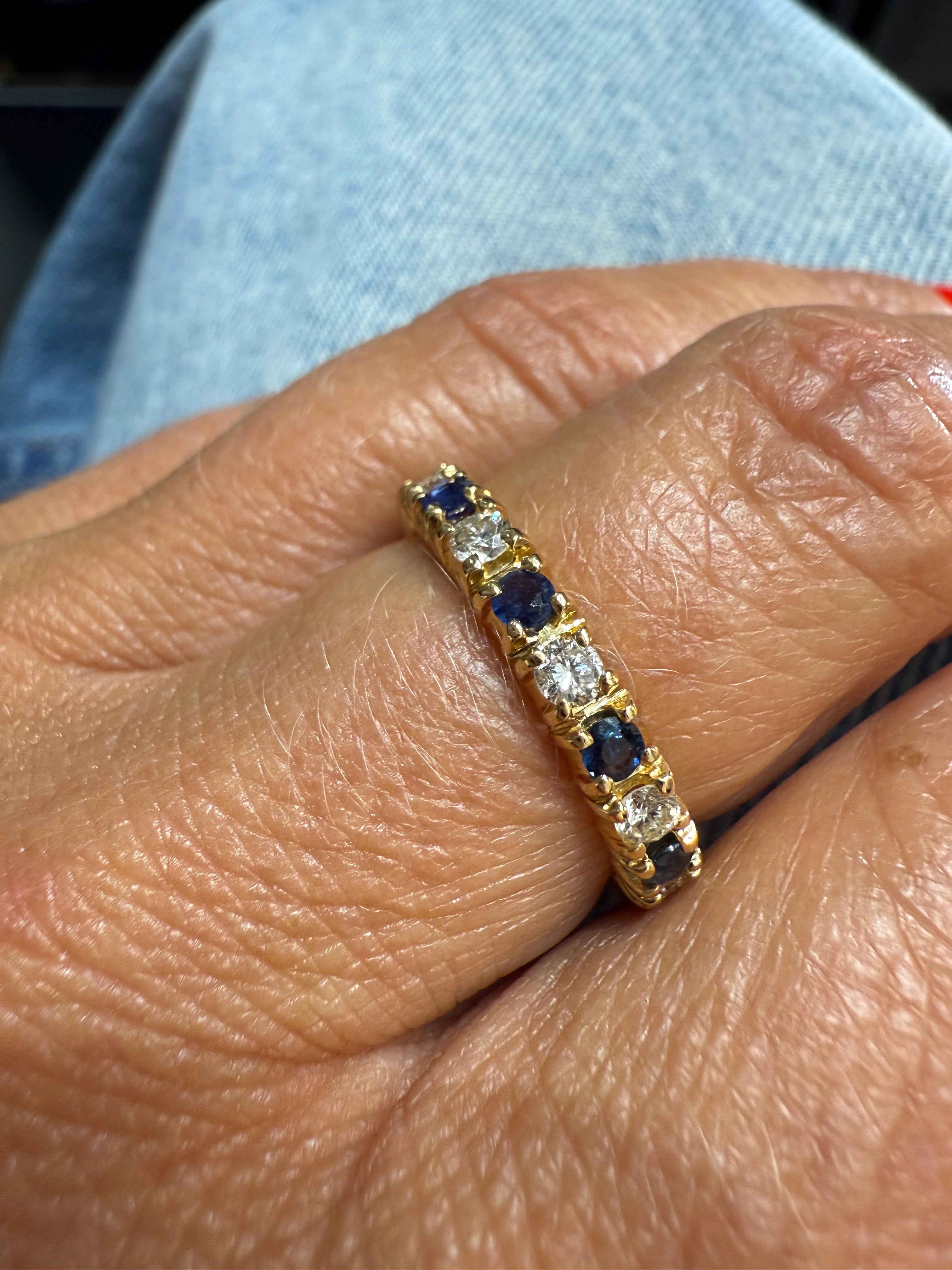 Full Tour Wedding Band - Sapphires and Diamonds