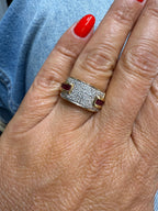 Bague Or jaune - Diamants et Rubis princesse