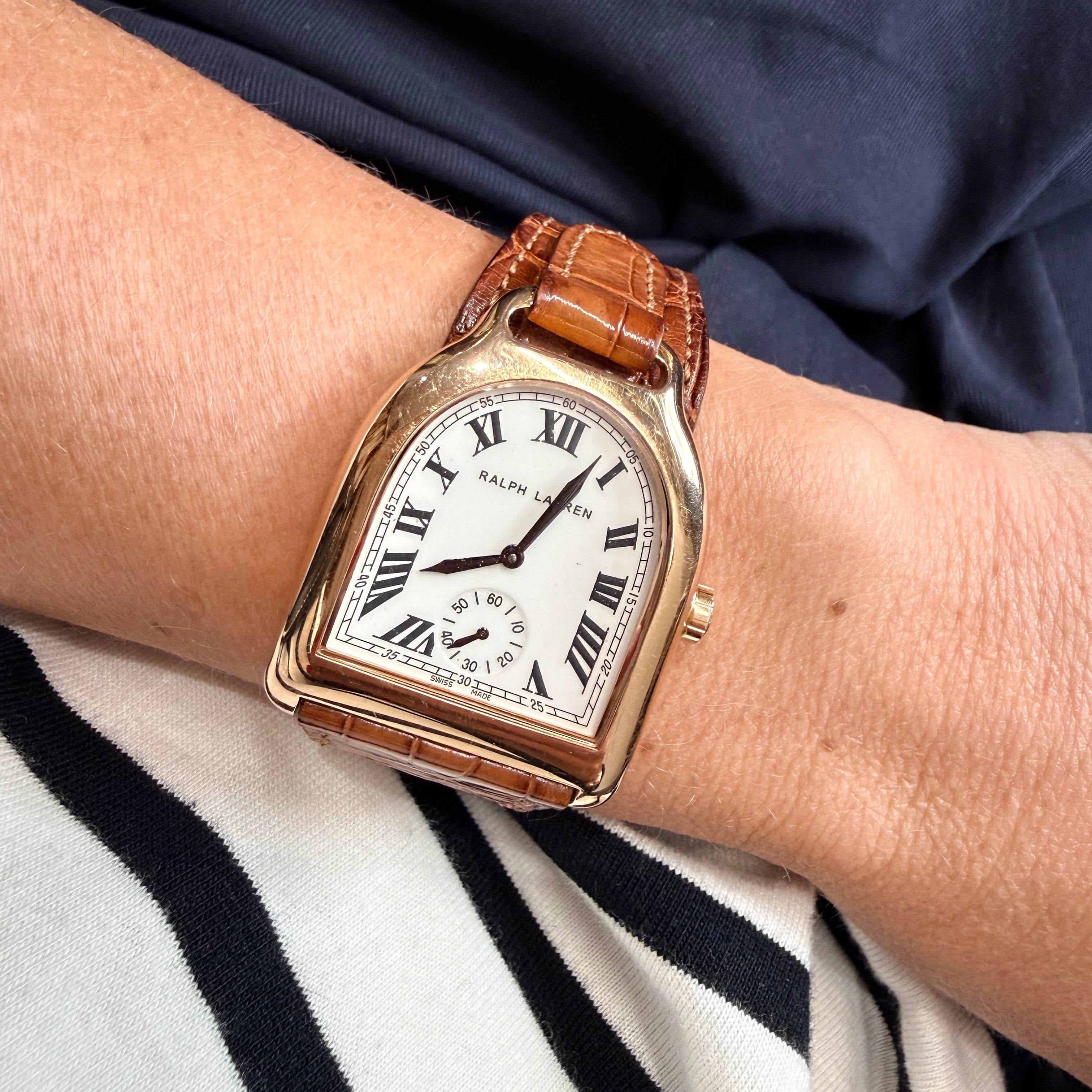Ralph Lauren - Montre stirrup Moyen Modèle - Or rose