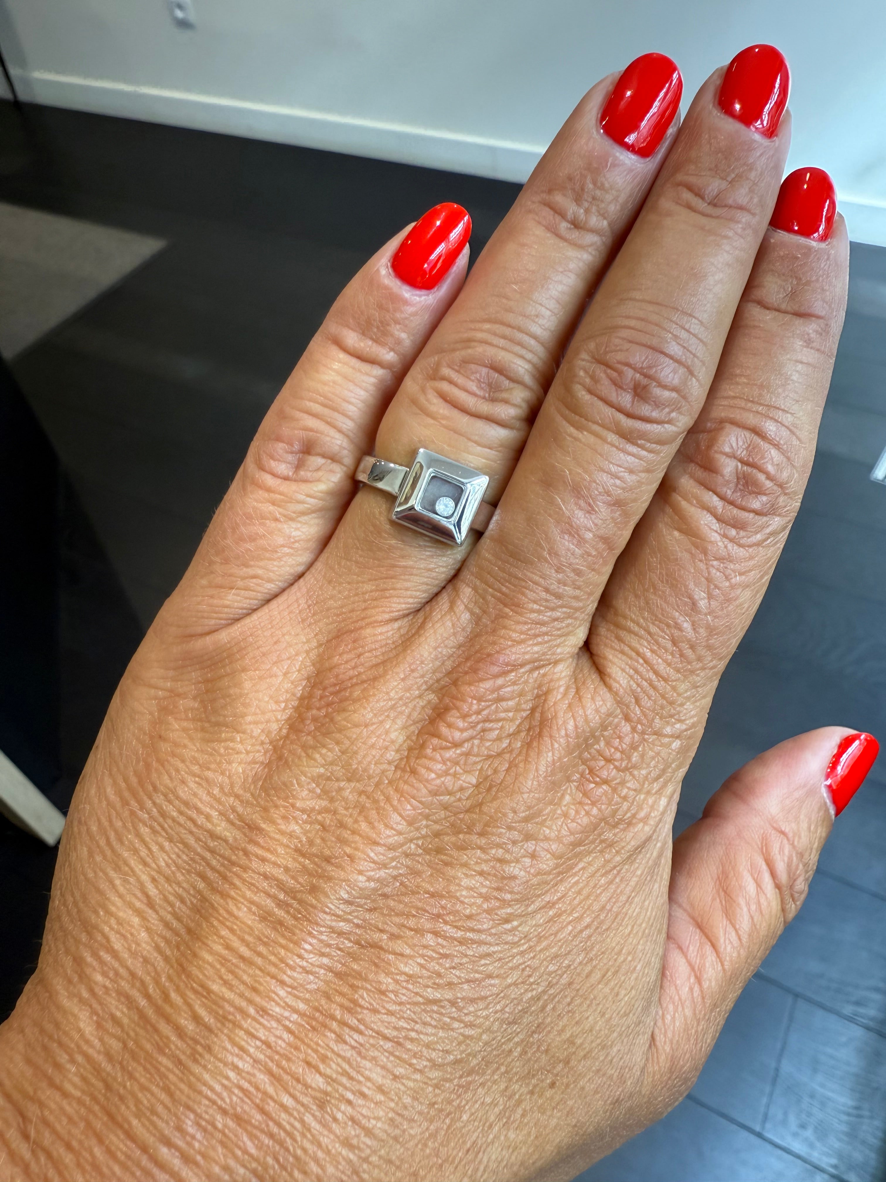 CHOPARD - Bague « Happy Diamonds » - Or blanc et Diamants