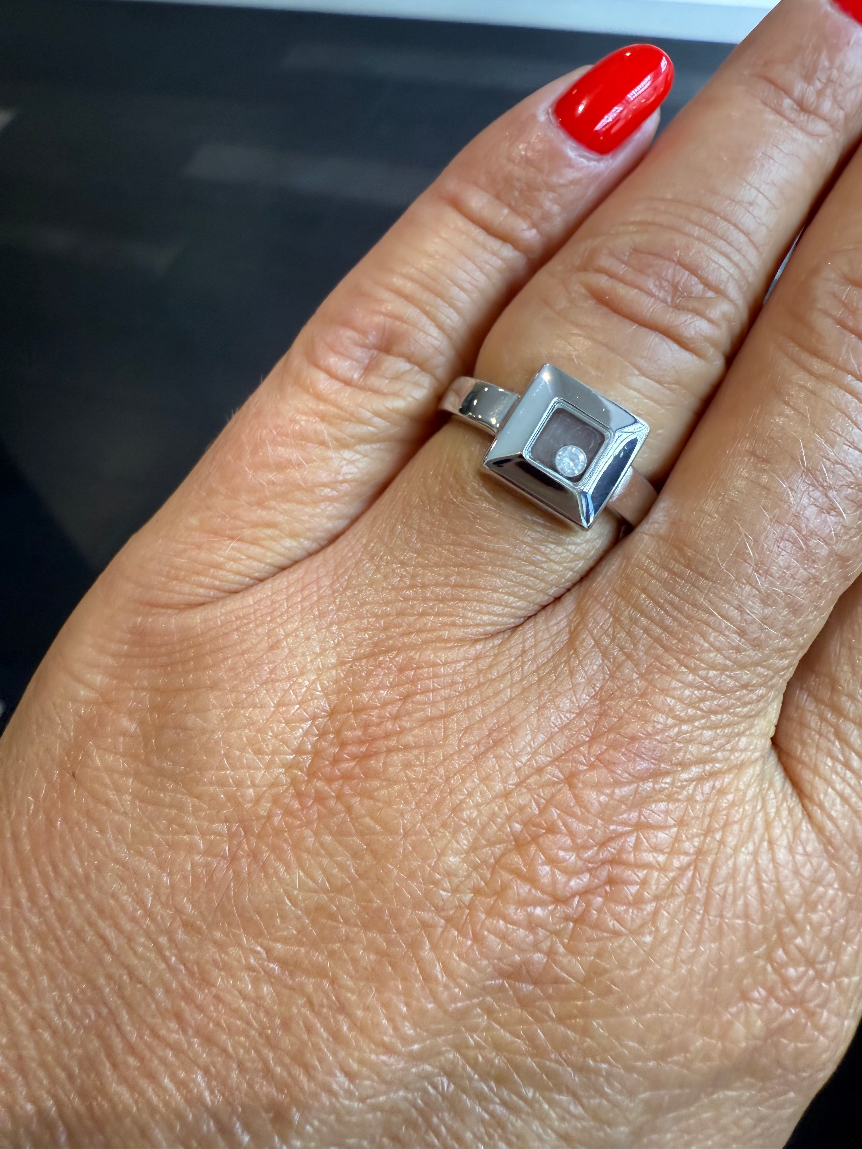CHOPARD - Bague « Happy Diamonds » - Or blanc et Diamants
