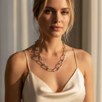 Collier Chaîne d’Ancre - Or blanc, Or rose et Diamants