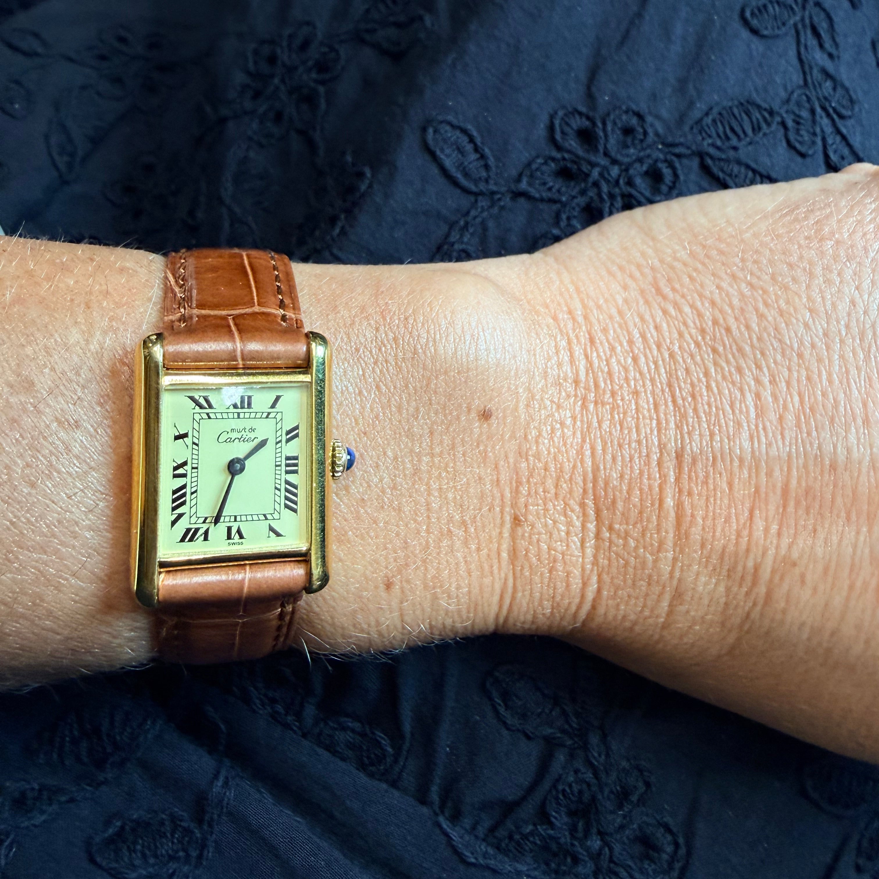 Cartier - Montre Tank Must - Argent - Plaqué Or