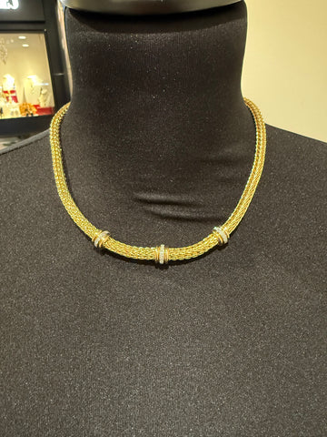 La pépita - Collier ras du cou or Jaune et Diamants