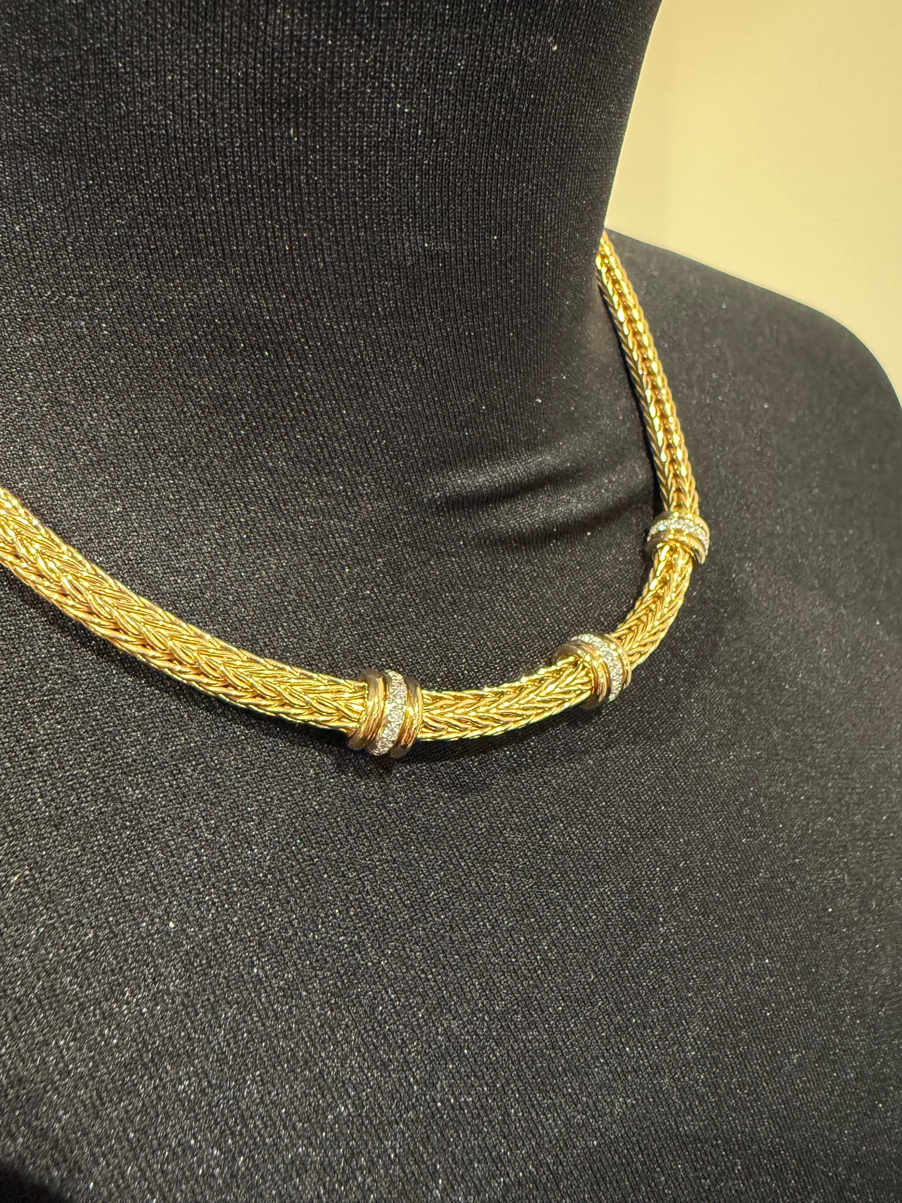 La pépita - Collier ras du cou or Jaune et Diamants