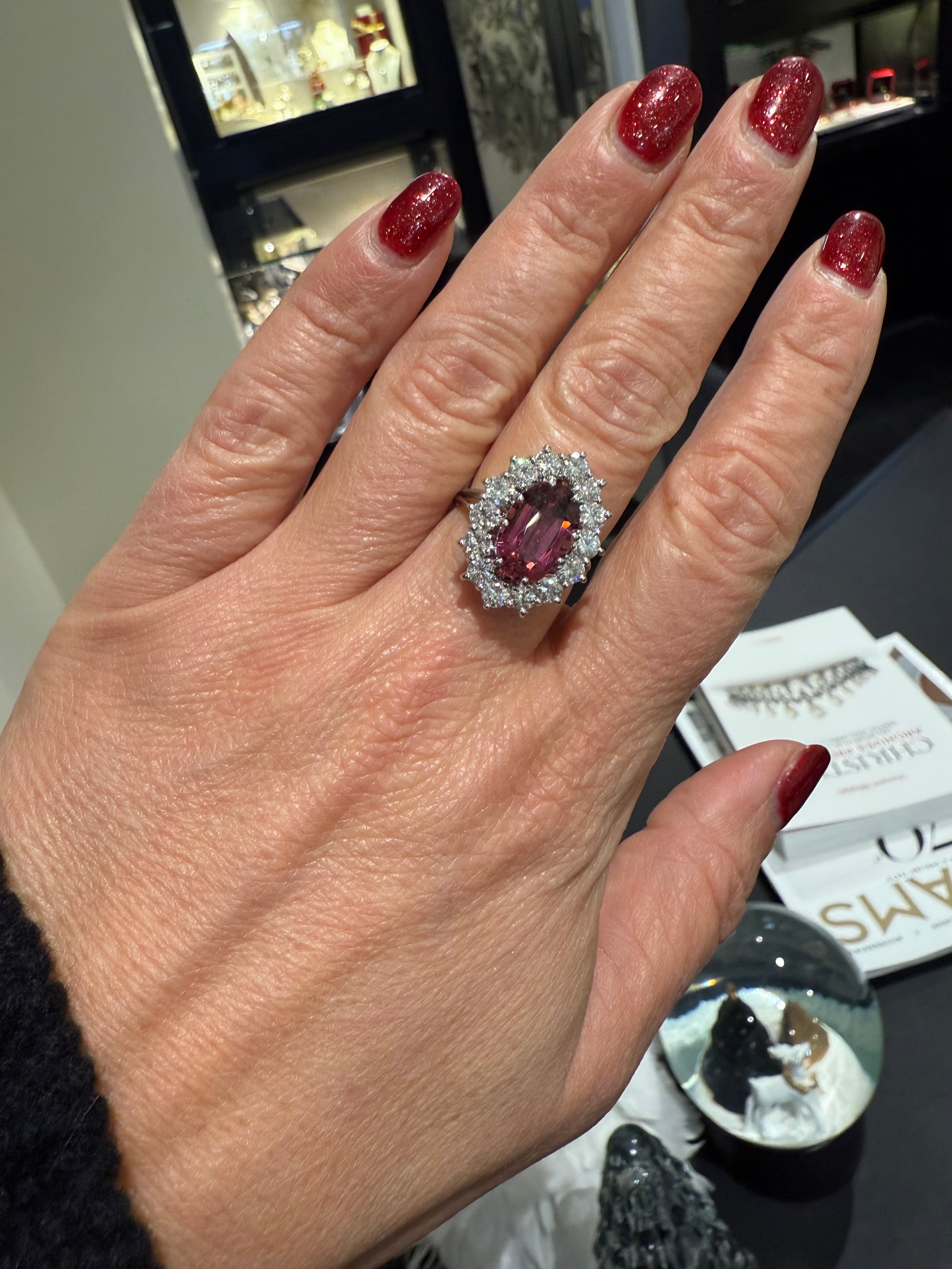 Bague Marguerite Tourmaline et Diamants