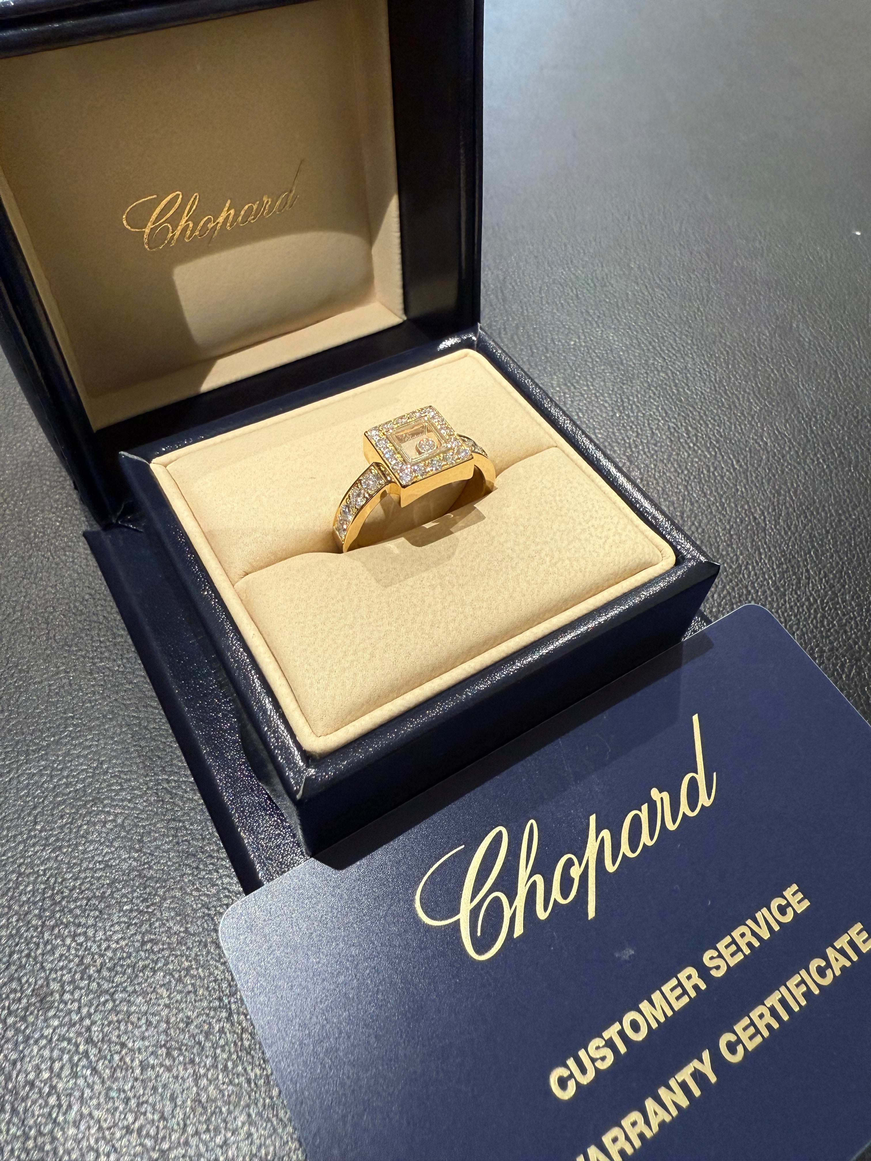 Chopard - Bague Or jaune Happy Diamonds