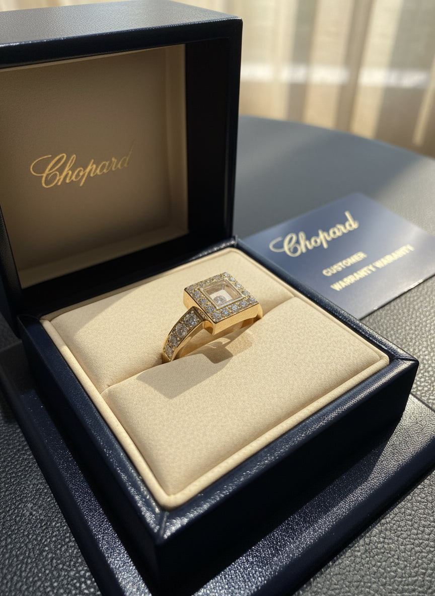 Chopard - Bague Or jaune Happy Diamonds