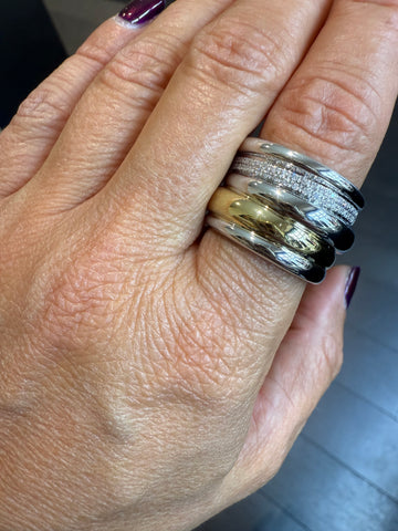 Pomellato - Bague Tubolare - 2 ors et Diamants