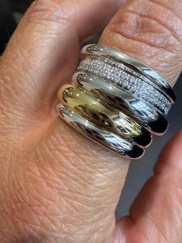 Pomellato - Bague Tubolare - 2 ors et Diamants
