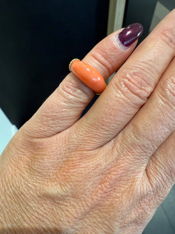 Bague ancienne - Or Jaune et Corail