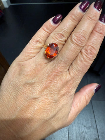 Bague Or Jaune - Quartz Fumé