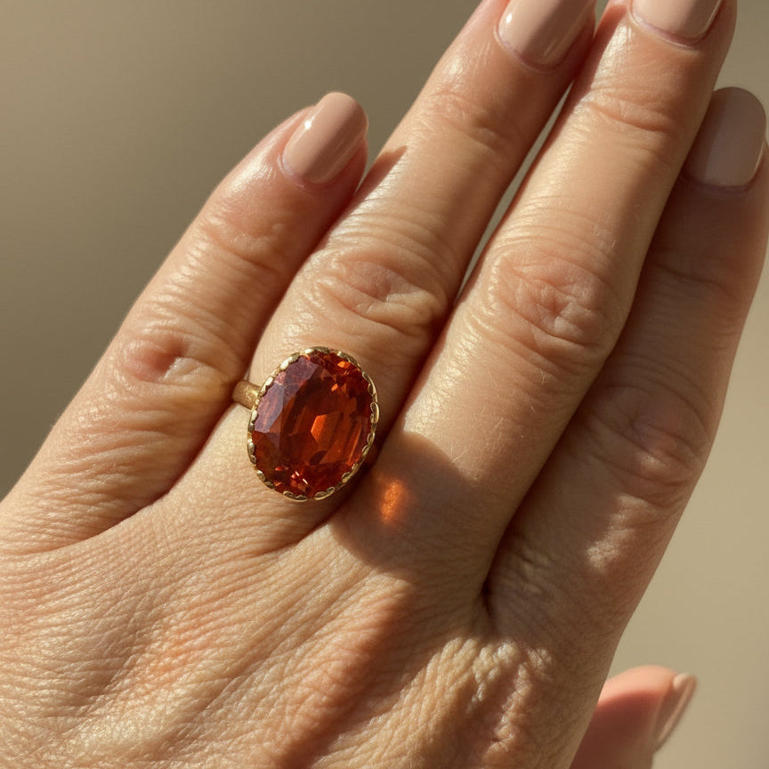 Bague Or Jaune - Quartz Fumé