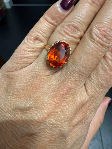 Bague Or Jaune - Quartz Fumé