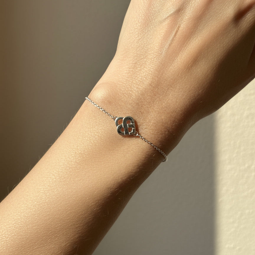 Poiray - Bracelet Coeur entrelacé - Or blanc