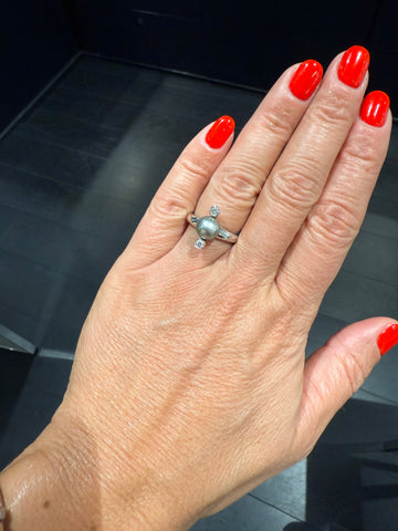 Bague Or Blanc - Perles de Tahiti et Diamants