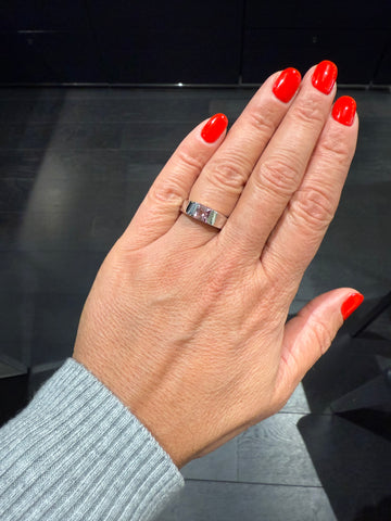 Cartier - Bague Tank Or Blanc - Quartz Rose