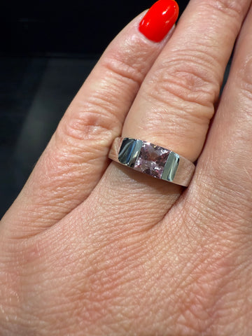 Cartier - Bague Tank Or Blanc - Quartz Rose
