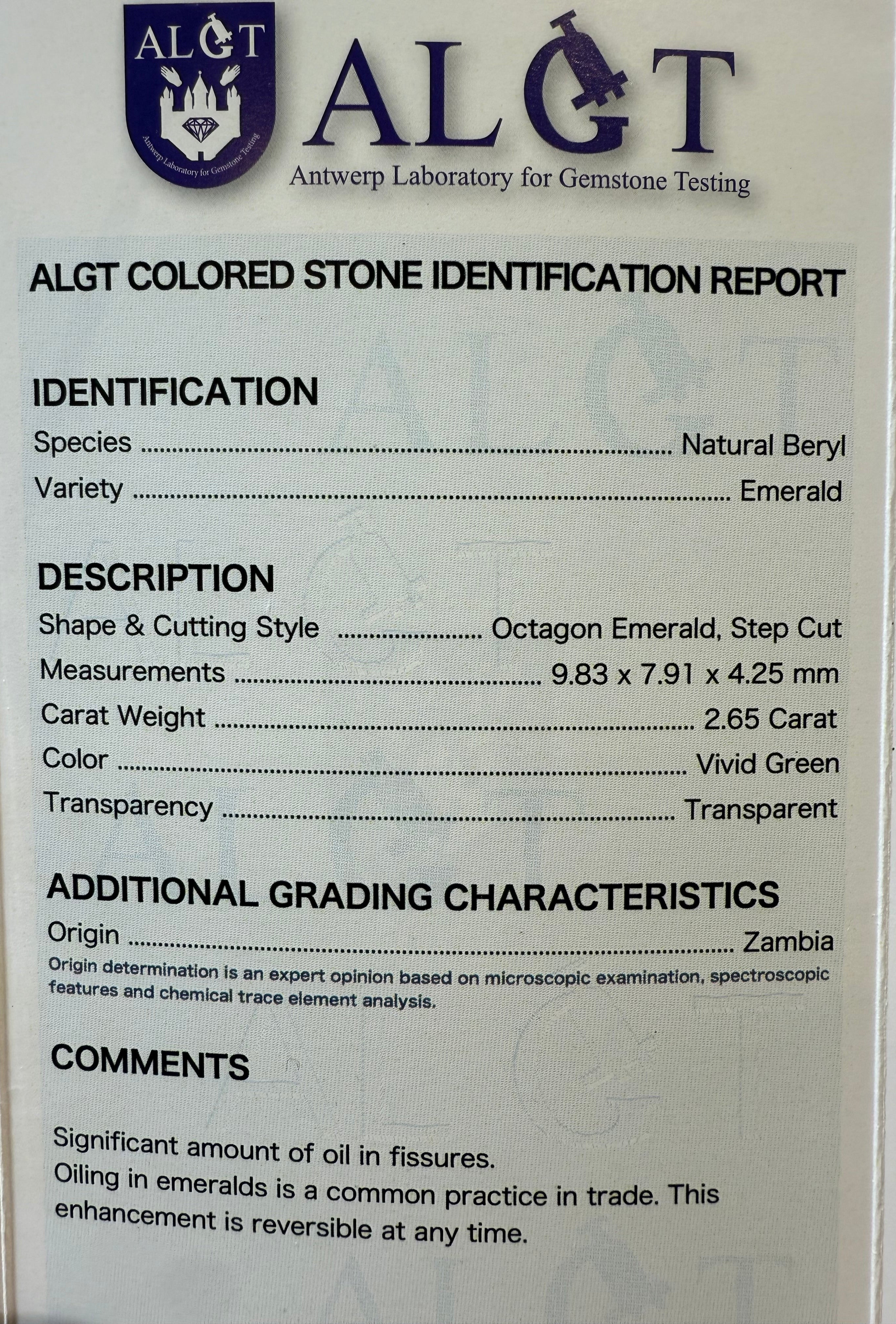 Bague Or Blanc - Emeraude 2,65 carats