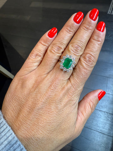 Bague Or Blanc - Emeraude 2,65 carats
