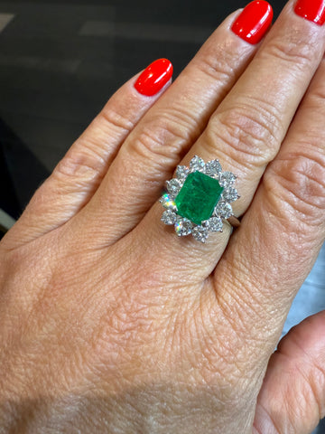 Bague Or Blanc - Emeraude 2,65 carats