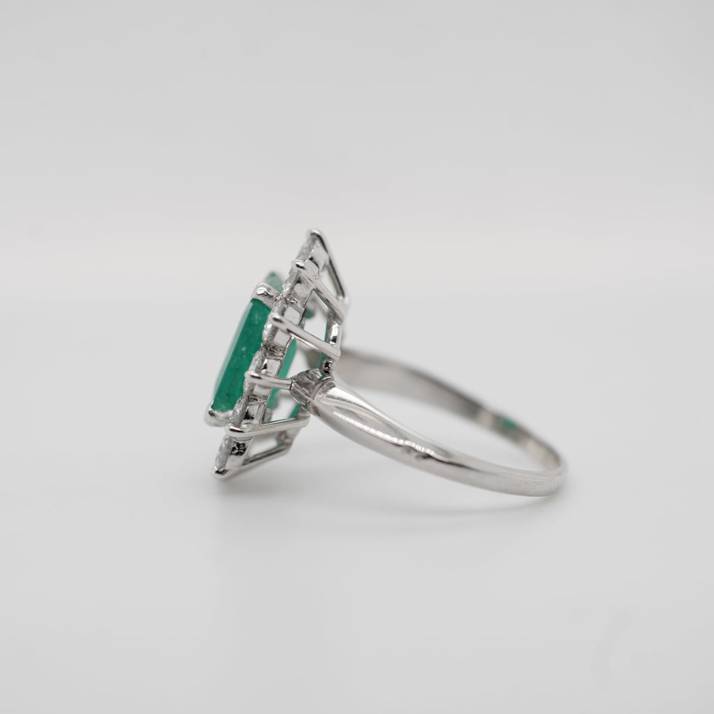 Bague Or Blanc - Emeraude 2,65 carats