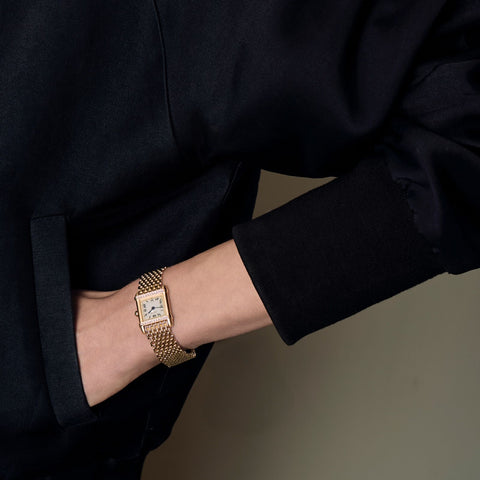 CARTIER - Tank Chinoise - Yellow gold and diamond watch