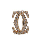 Cartier - Broche Vintage - Motif Double C - Or jaune et Diamants