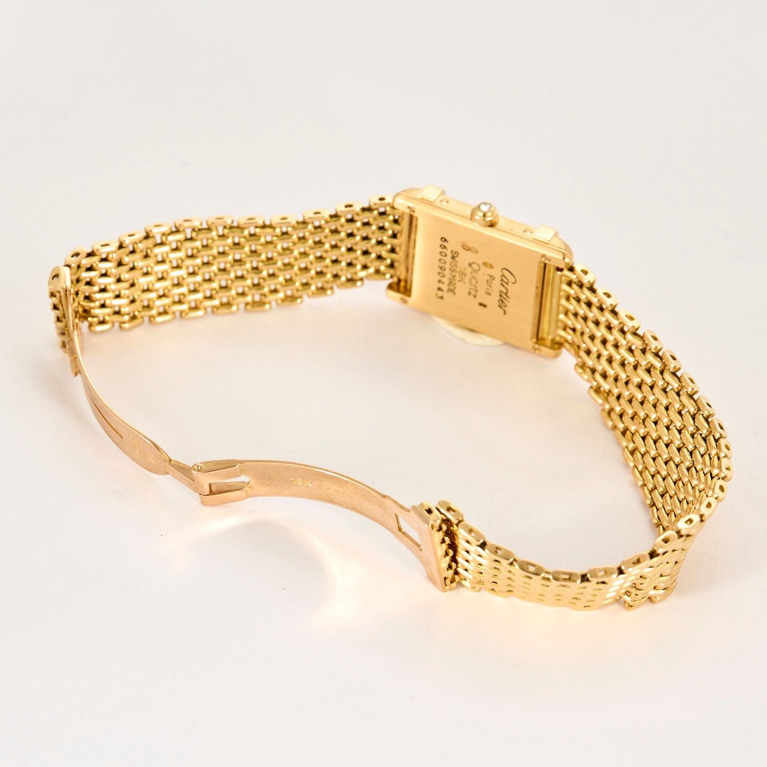 CARTIER - Tank Chinoise - Yellow gold and diamond watch