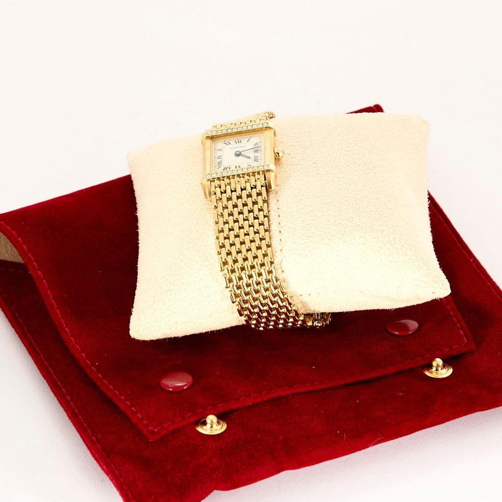 CARTIER - Tank Chinoise - Montre or jaune et diamants
