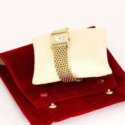 CARTIER - Tank Chinoise - Yellow gold and diamond watch