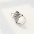 Art Déco - Bague Marquise - Or Blanc