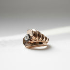 Bague Tank - Or Rose - Diamant 0,25 Ct