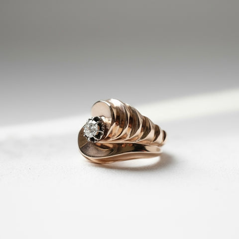 Bague Tank - Or Rose - Diamant 0,25 Ct