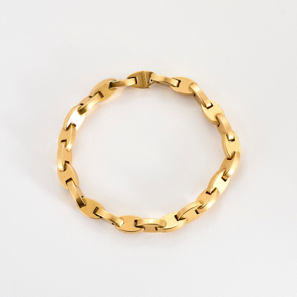 HERMÈS - Bracelet maille chaine d'ancre stylisée en or jaune