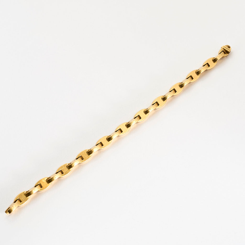 HERMÈS - Bracelet maille chaine d'ancre stylisée en or jaune