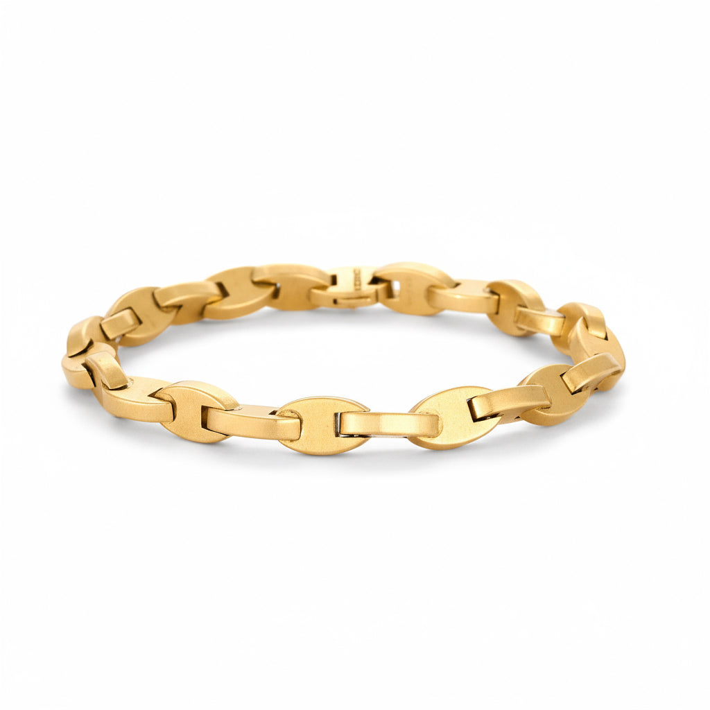 HERMÈS - Bracelet maille chaine d'ancre stylisée en or jaune