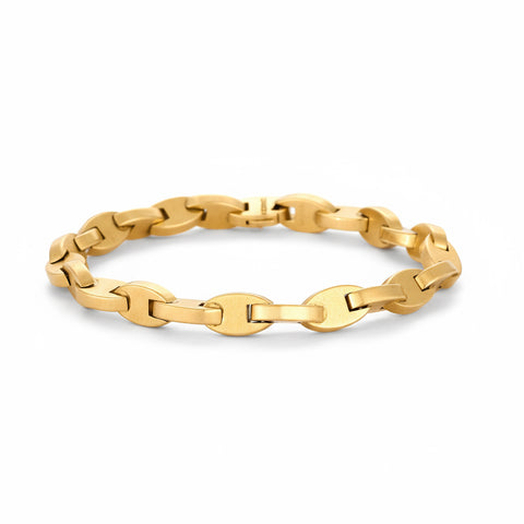 HERMÈS x Georges Lenfant - Bracelet maille chaine d'ancre stylisée en or jaune