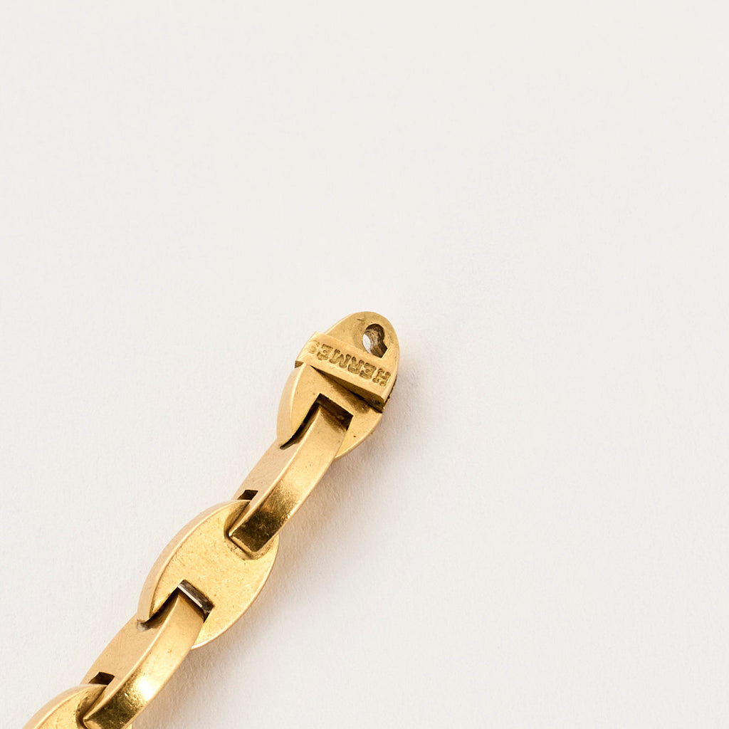 HERMÈS - Bracelet maille chaine d'ancre stylisée en or jaune
