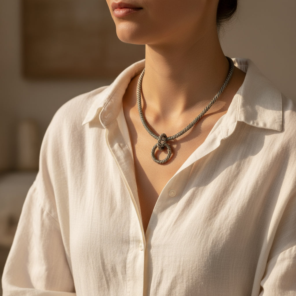 Hermès - Collier Vintage Argent - poinçon Lucien Vachey