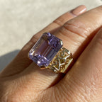 Bague Ancienne - Or Rose - Améthyste - Année 60