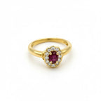 Bague Marguerite Or jaune - Diamants et Rubis