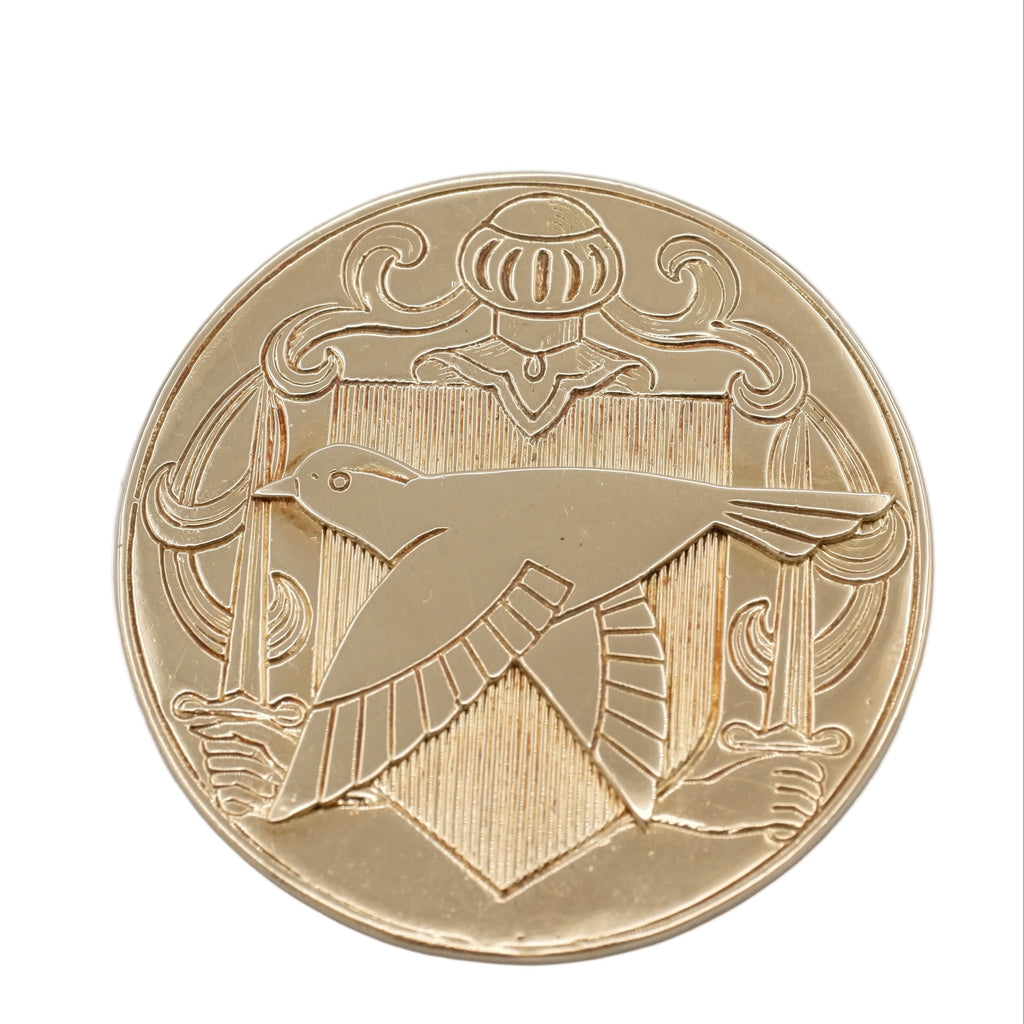 Hermes Paris - Médaille Broche Oiseau - Or Jaune