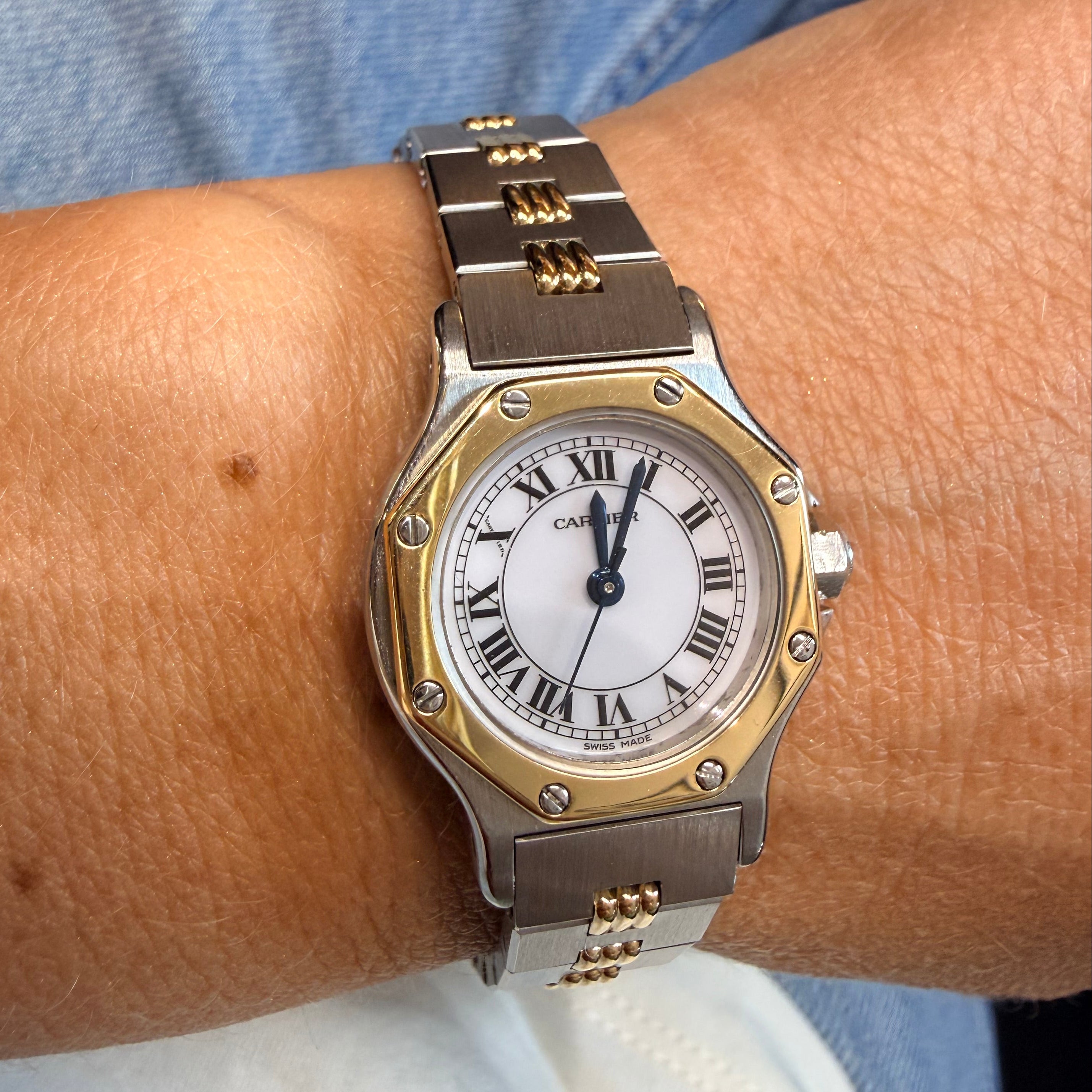 Cartier - Montre Santos Octogonale - Or et Acier