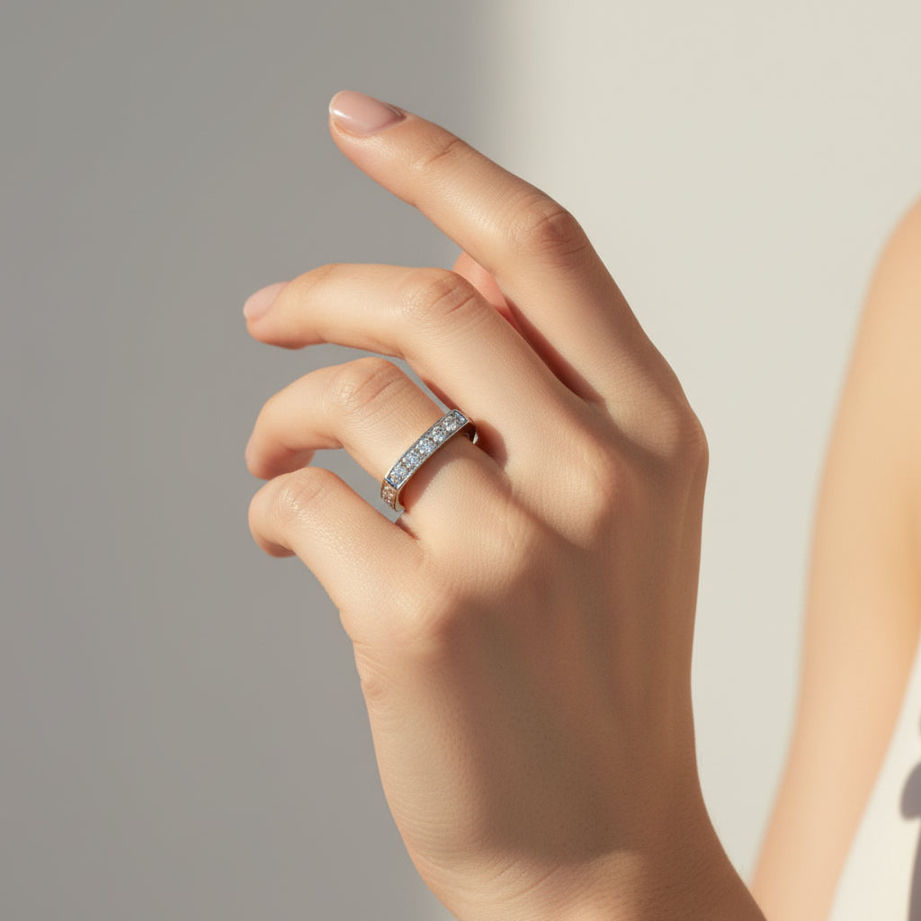 Alliance Carrée - Or blanc et Diamants