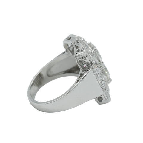 Art déco - Bague Platine - Diamants 3,72 carats