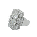 Art déco - Bague Platine - Diamants 3,72 carats
