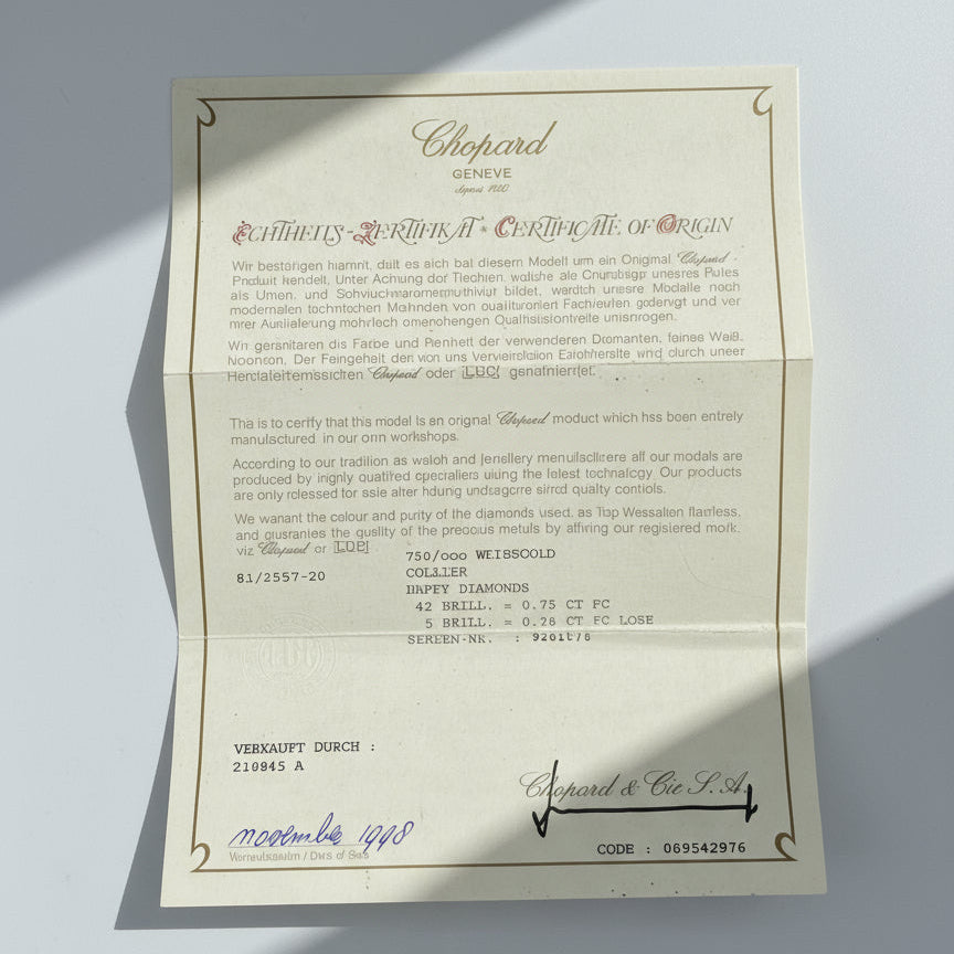 Chopard - Collection Happy Diamond - Collier Or blanc et Diamants